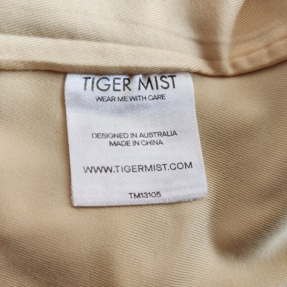 TIGER MIST ELLIE Mini Skirt asymmetrical ruffle side slit floral butter yellow S - Picture 11 of 12